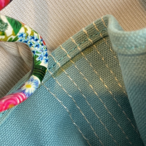 Maxazria Collection Purse Canvas Grommets Rope Handle Beach Resortwear Vacation - Picture 14 of 15